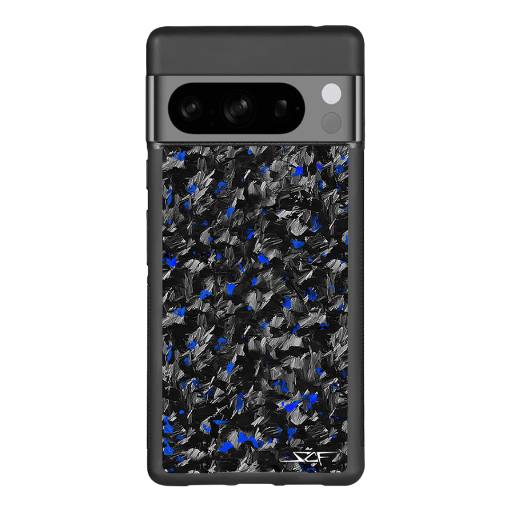 Coque en fibre de carbone bleue pour Google Pixel 6 combinant protection et style haut de gamme