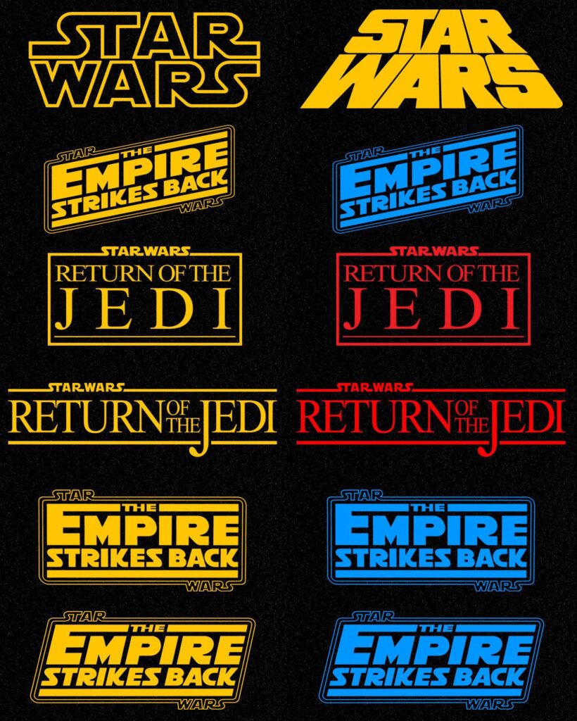 Évolution des différents logos Star Wars à travers la trilogie originale