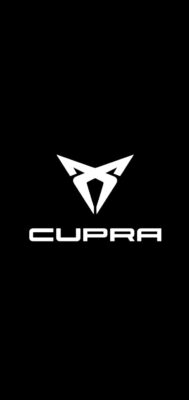 Logo Cupra moderne sur fond sombre illustrant l'identité visuelle de la marque