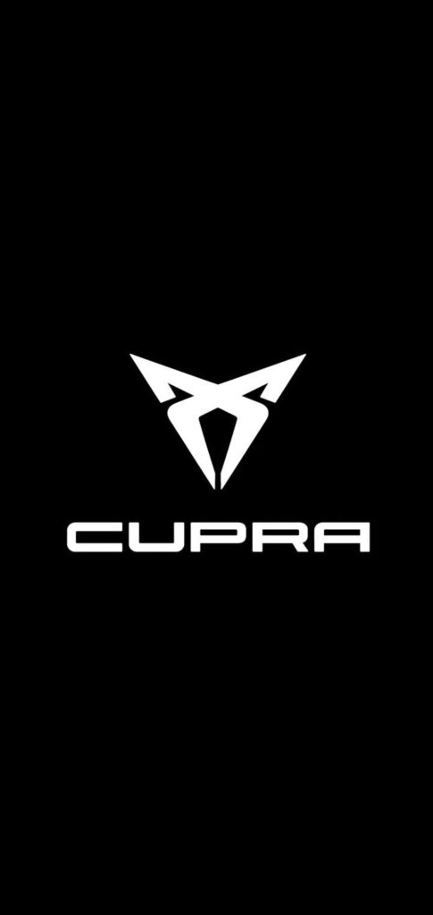 Logo Cupra moderne sur fond sombre illustrant l'identité visuelle de la marque