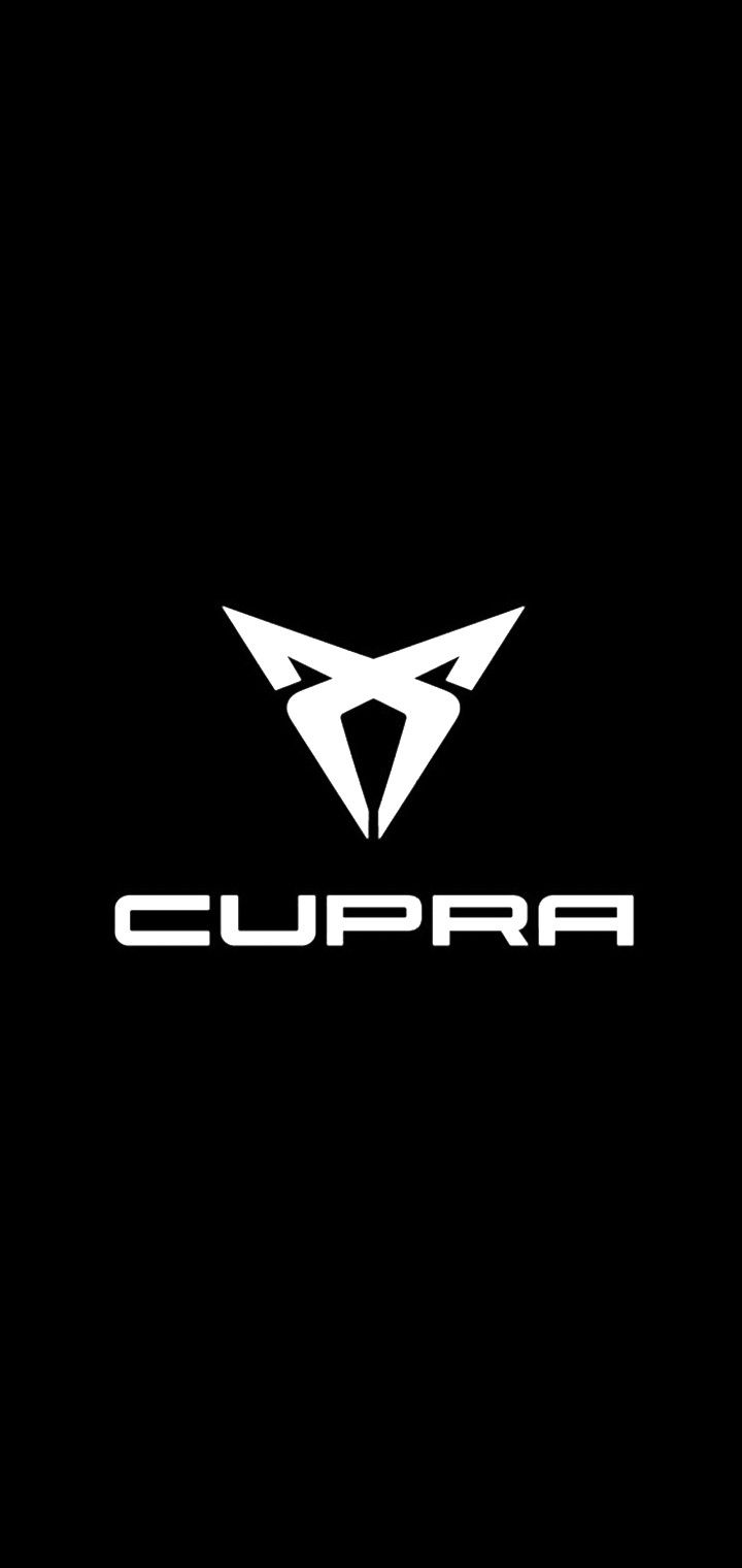 Logo Cupra moderne sur fond sombre illustrant l'identité visuelle de la marque