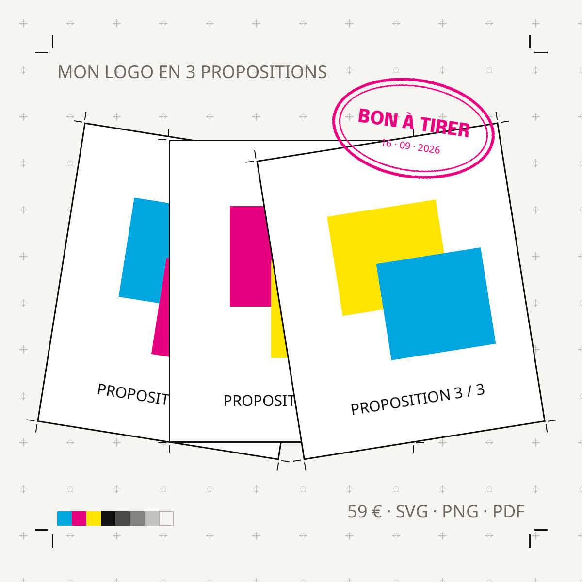 Mon logo en 3 propositions — la pochette de livraison